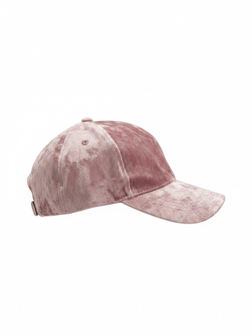 Pink Crushed Velvet Baseball Cap Soft Luxe Shimmer Casual Hat
